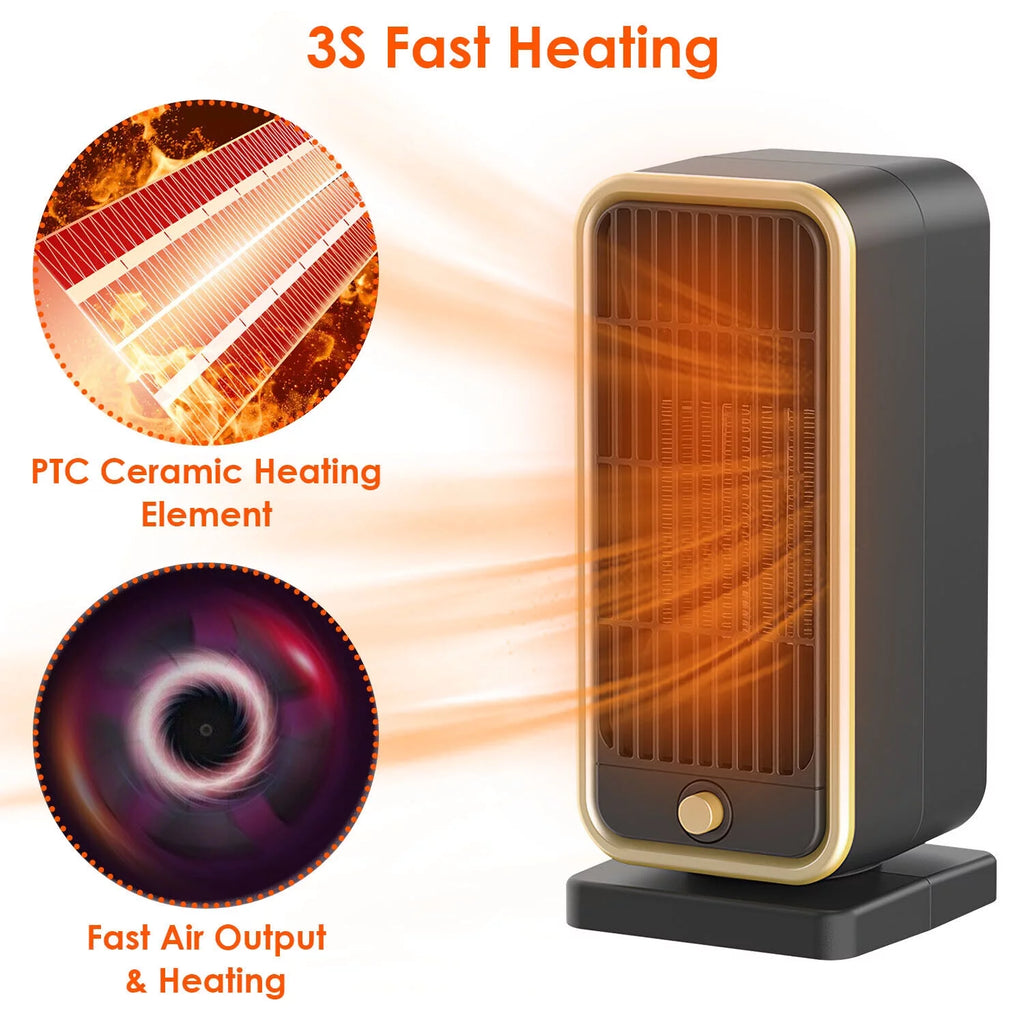 10" Portable Electric Ceramic Space Heater 500W V71095