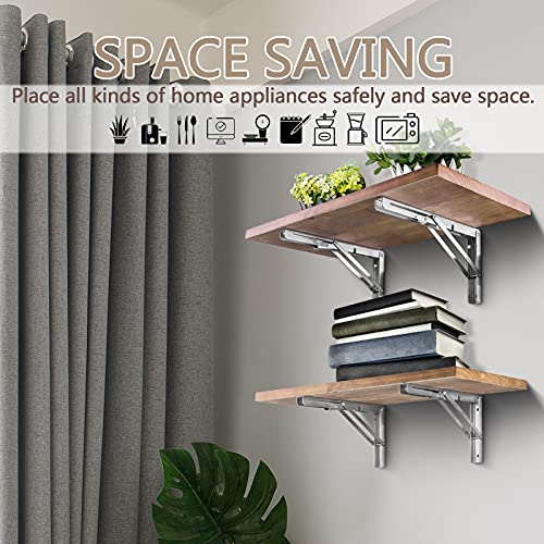 Folding Shelf Brackets 12 Inch, Stainless Steel, 2 Pack Y550321