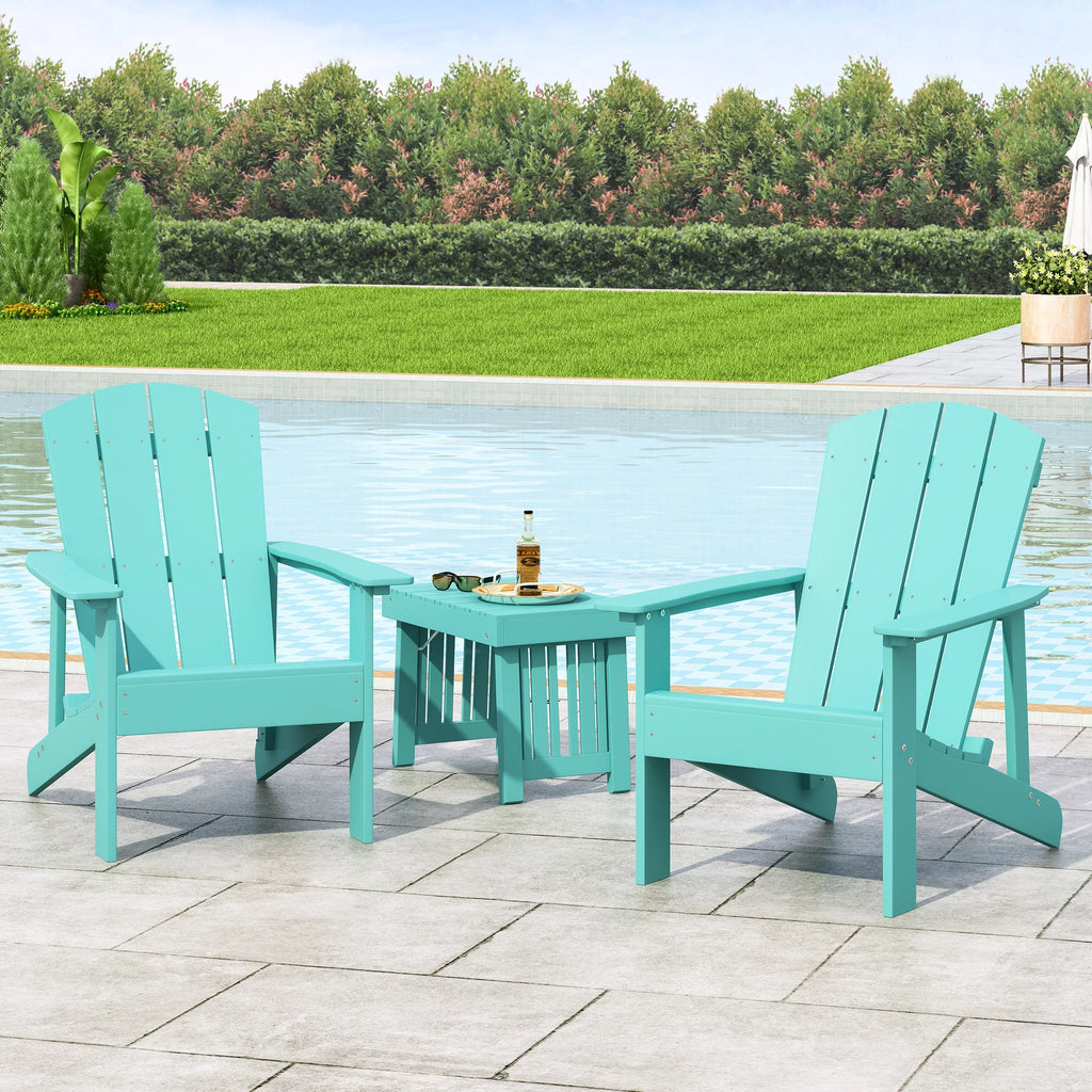 Teal Faux Wood Adirondack Chair Set of 2 R498030