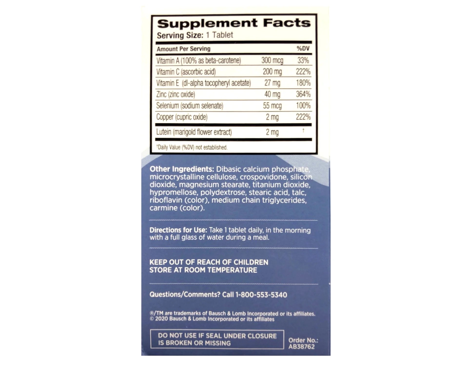 120 Count Vitamin & Mineral Supplement Tablets W357