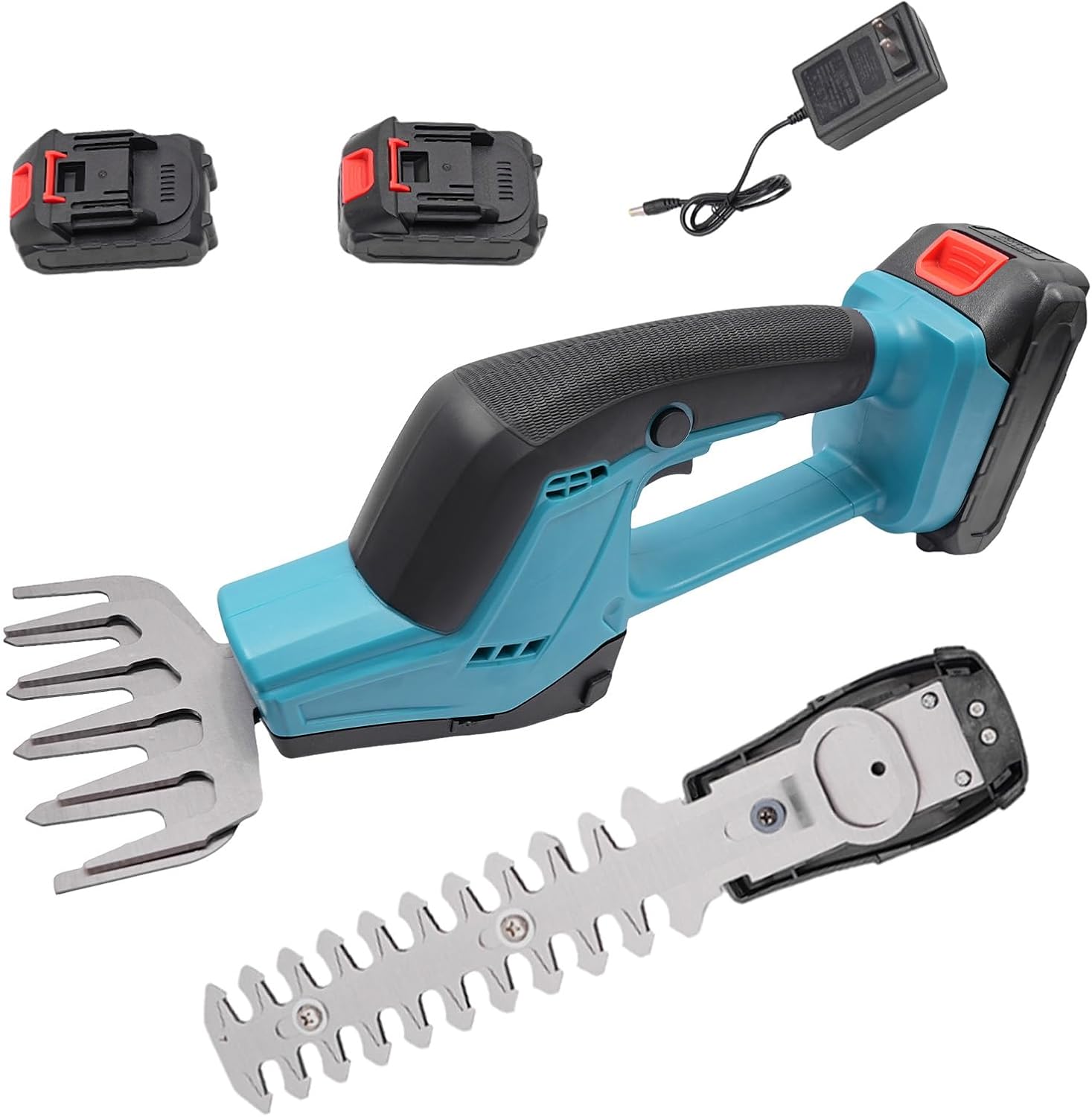 2-in-1 Cordless Grass Shears & Hedge Trimmer with 21V Rechargeable Battery F397588