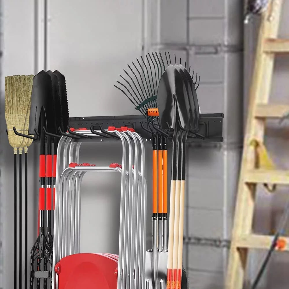 Heavy Duty Steel Wall Mounted Tool Storage Organizer with 6 Removable Hooks and 3 Board D14299