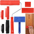 8PCS Wood Grain Painting Tool Set with Handle J52526