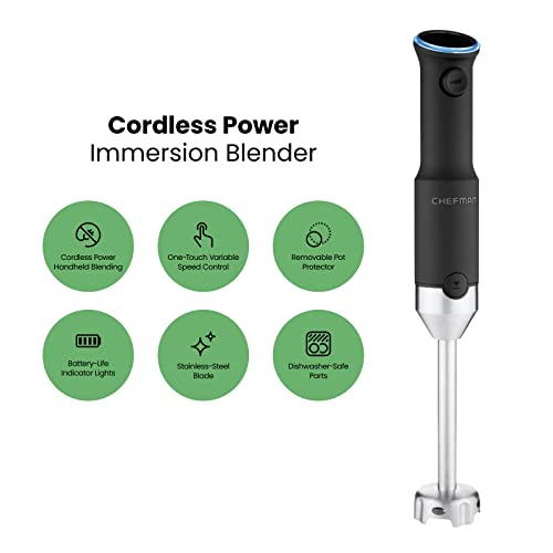 Cordless Portable Immersion Blender 5-in-1 Blender Set with Potato Masher, Whisk, Chopper, Beaker, and Storage Case, Stainless Steel E2528