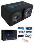 Dual 8" 1600w Loaded Car Subwoofer Enclosure with Amp U4038