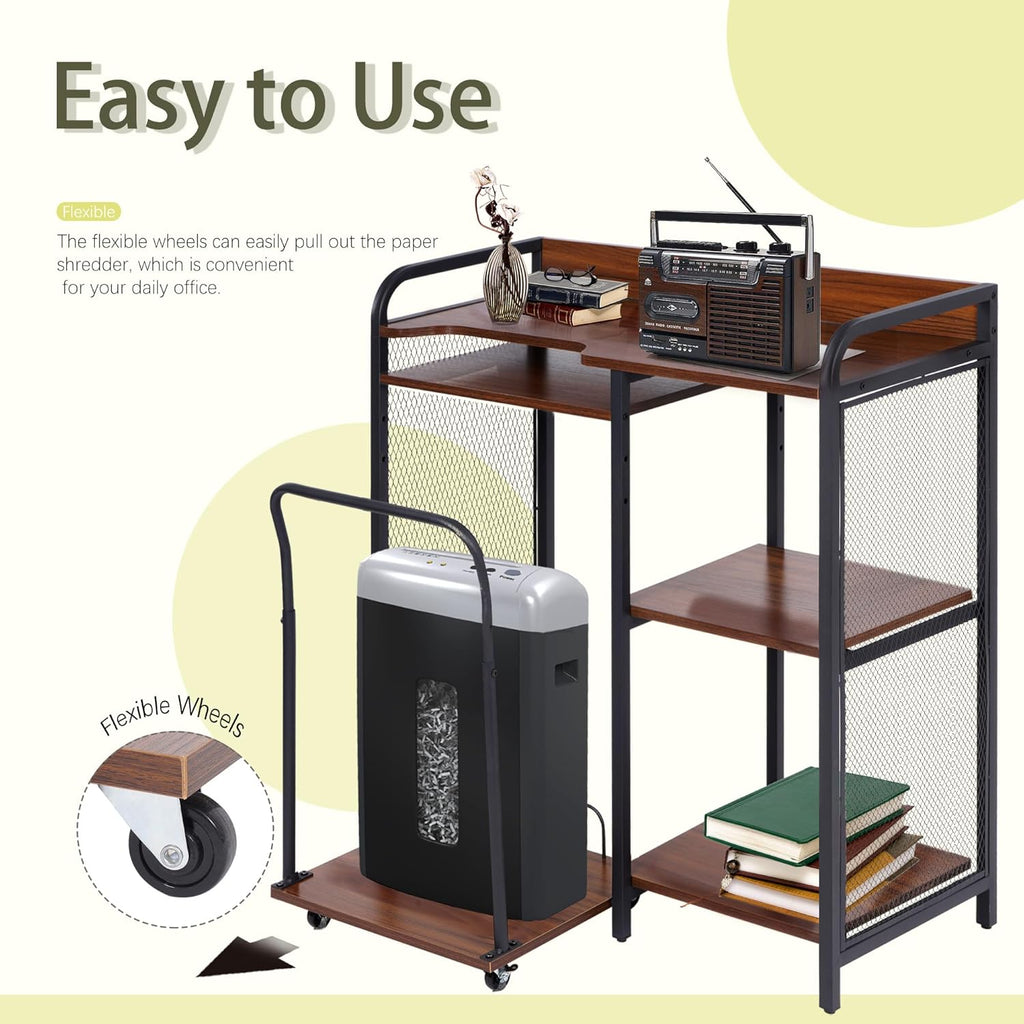 Printer Stand with Storage, 3 Tier Printer Table with Adjustable Storage Rack H280017