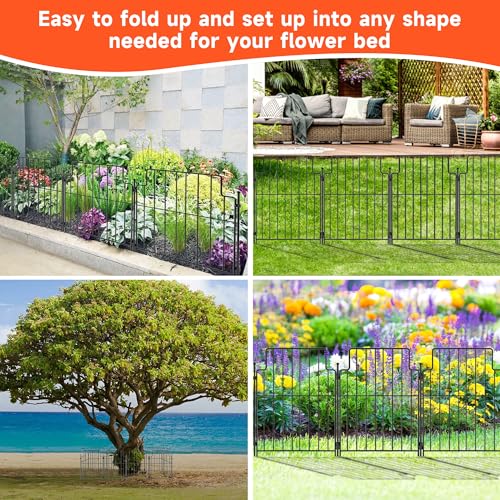 21in x10.83ft Rustproof Metal Garden Fence T20543