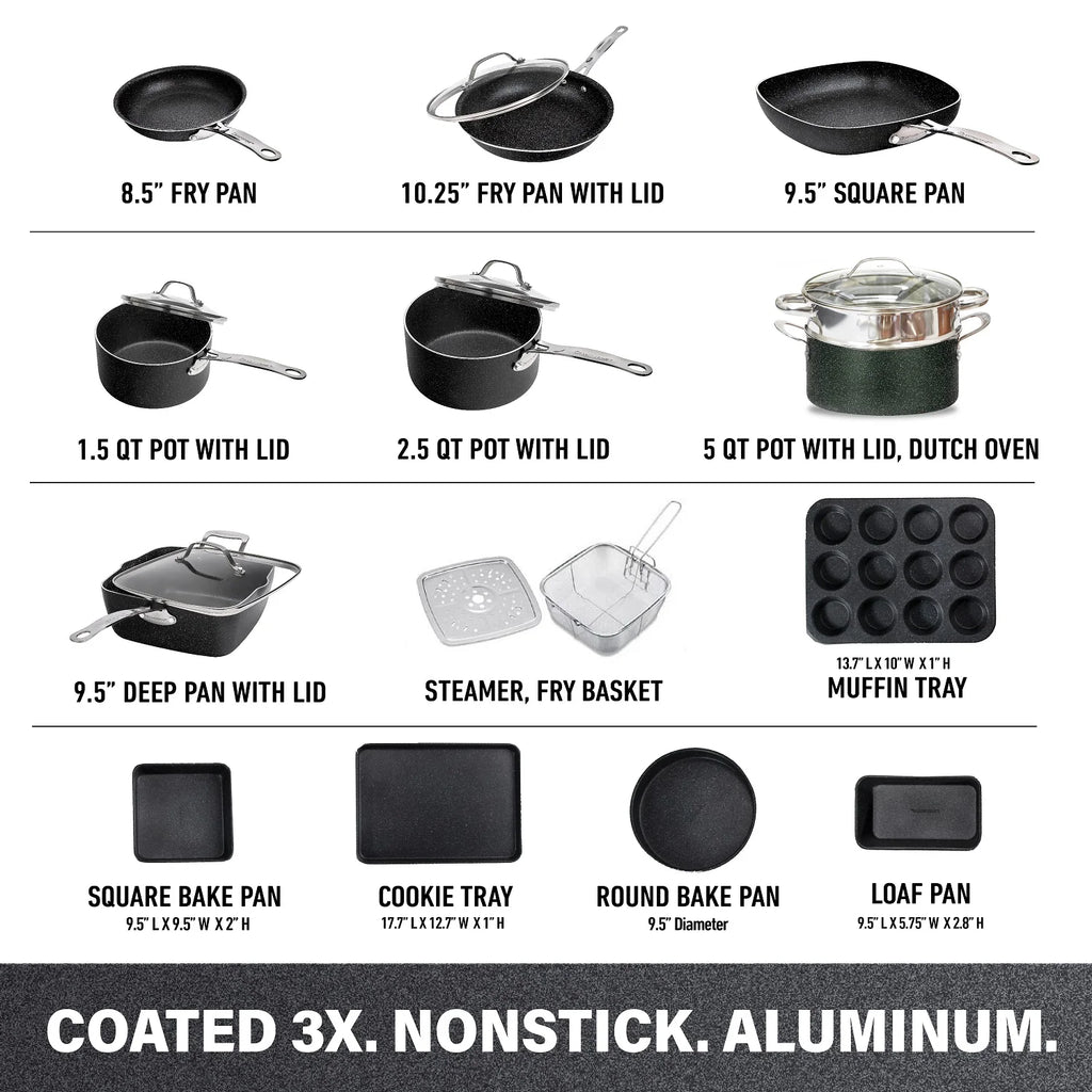 20 Piece Nonstick Cookware and Bakeware Set C4859