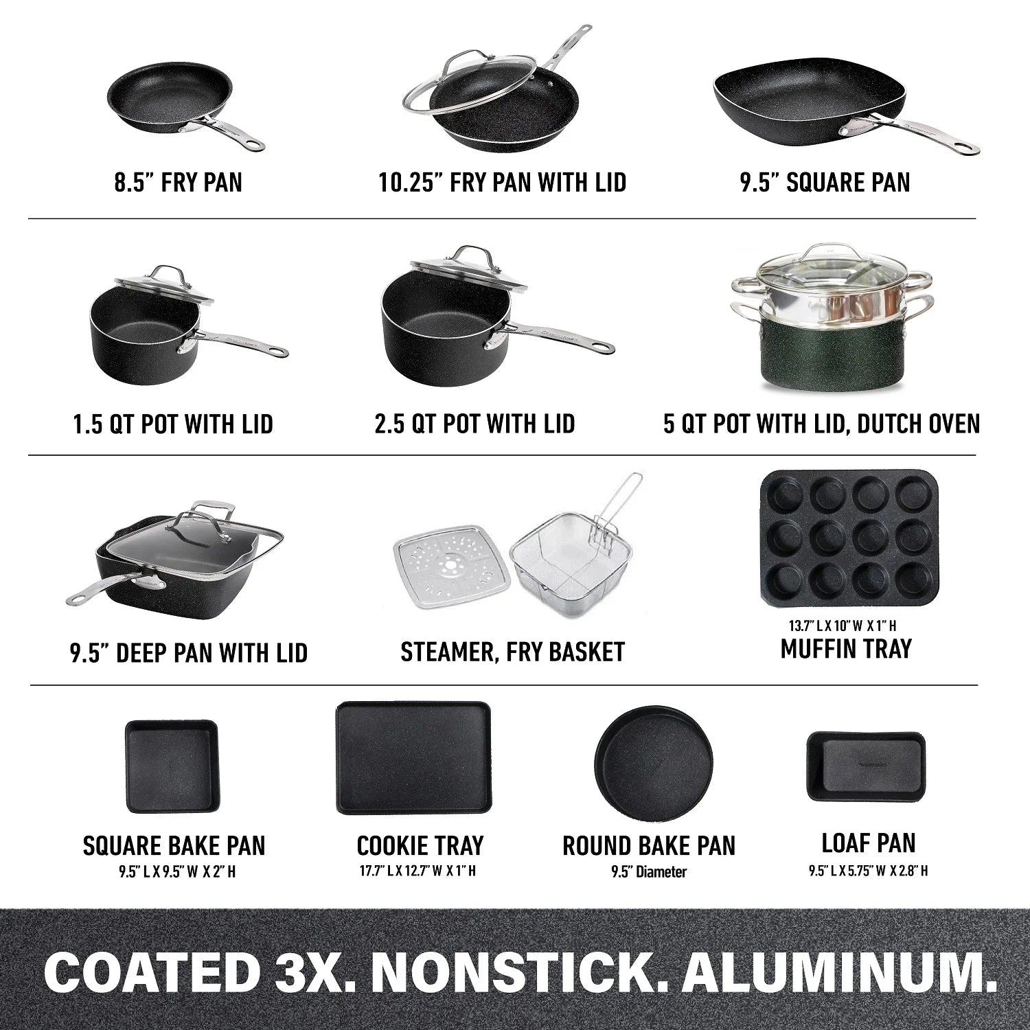20 Piece Nonstick Cookware and Bakeware Set C4859