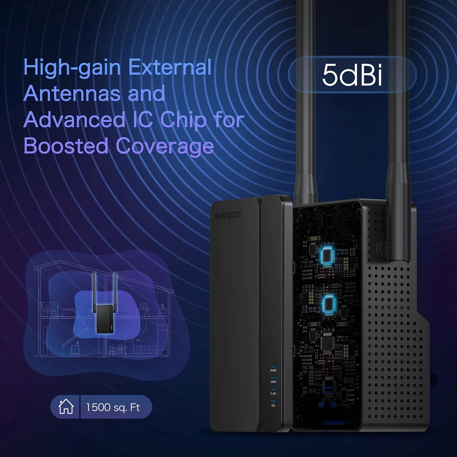 WiFi 6 Range Extender, Dual-band Signal Booster up to 1.8Gbps with Gigabit Port T384427