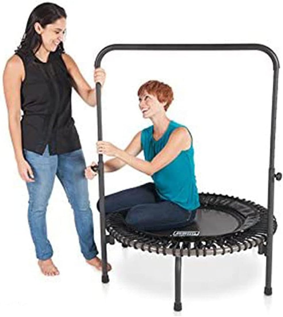 Black 39-Inch Fitness Trampoline with Handle Bar A114