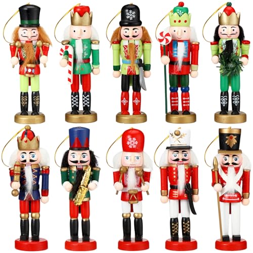 10 Pcs Wooden Nutcracker Ornaments Q1568
