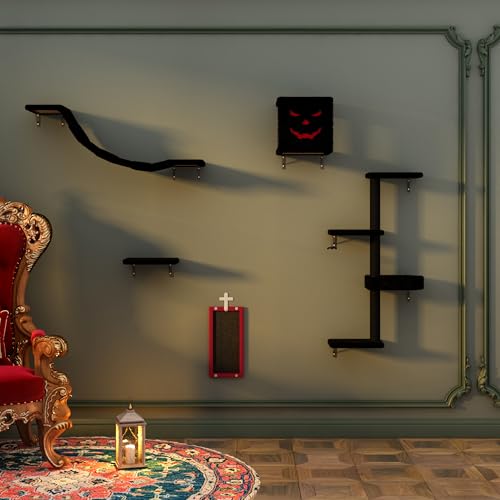 Black Cat Wall Shelves Set of 5 N717216