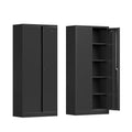 Black 71 inch Metal Storage Cabinet with 2 Doors and 4 Adjustable Shelves Z152