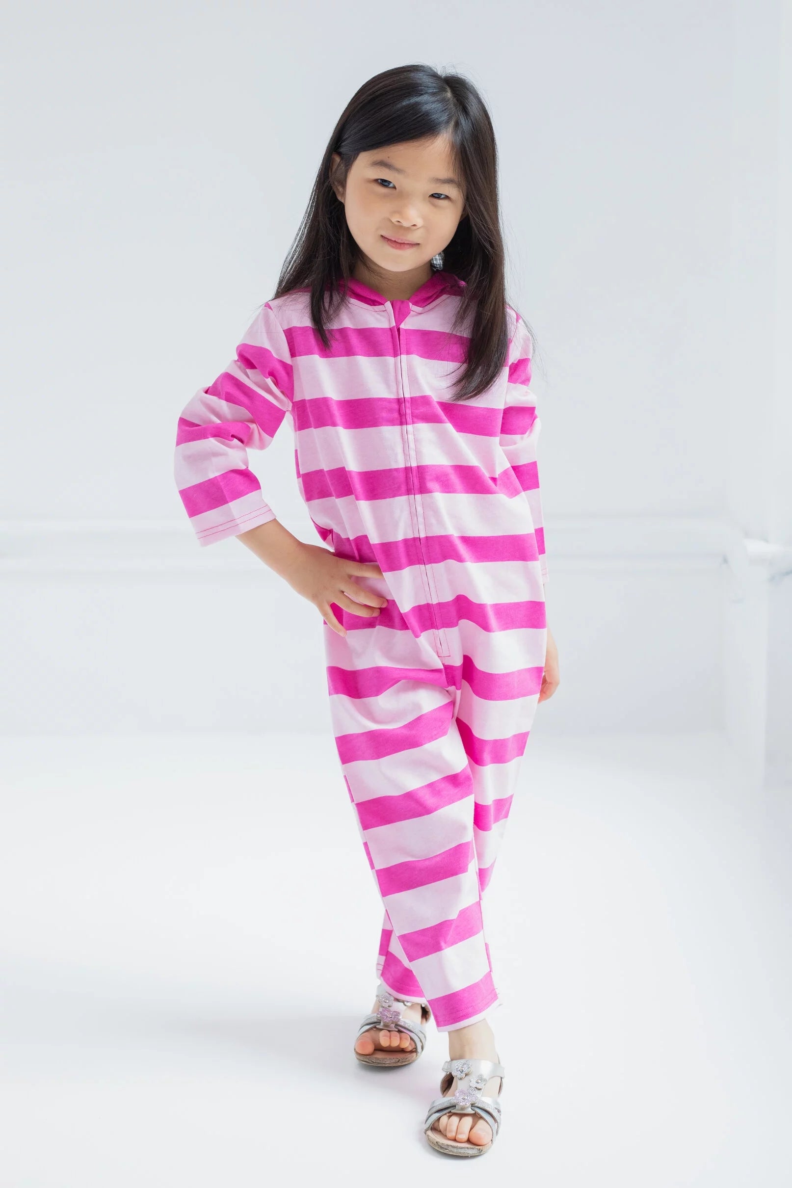 Pink Zip Up Coverall Y928
