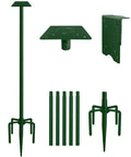90Inch Heavy Duty Bird Feeder Pole Kit with 5 Prongs Base and 2 Plates Black G56495