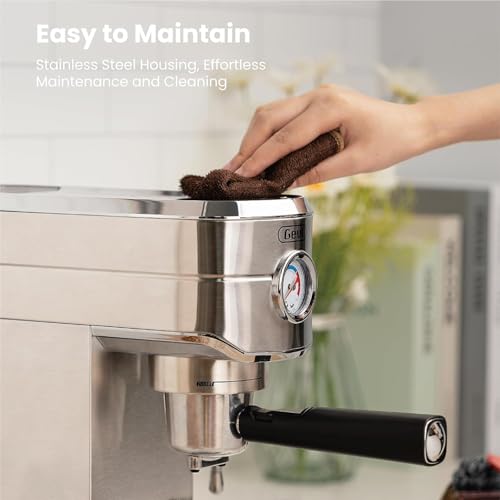 Compact Stainless Steel Espresso Machine with Steam Wand R11636
