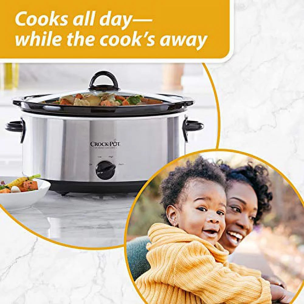 7 Quart Oval Manual Slow Cooker Stainless Steel A31731