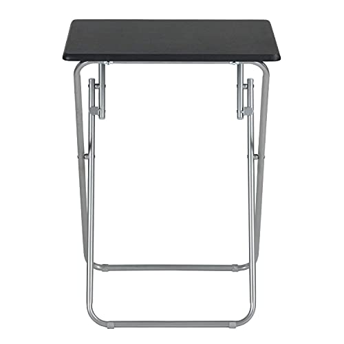 Folding Table with Wood Top Metal Frame, 14.1 x 18.9 x 26 in F788