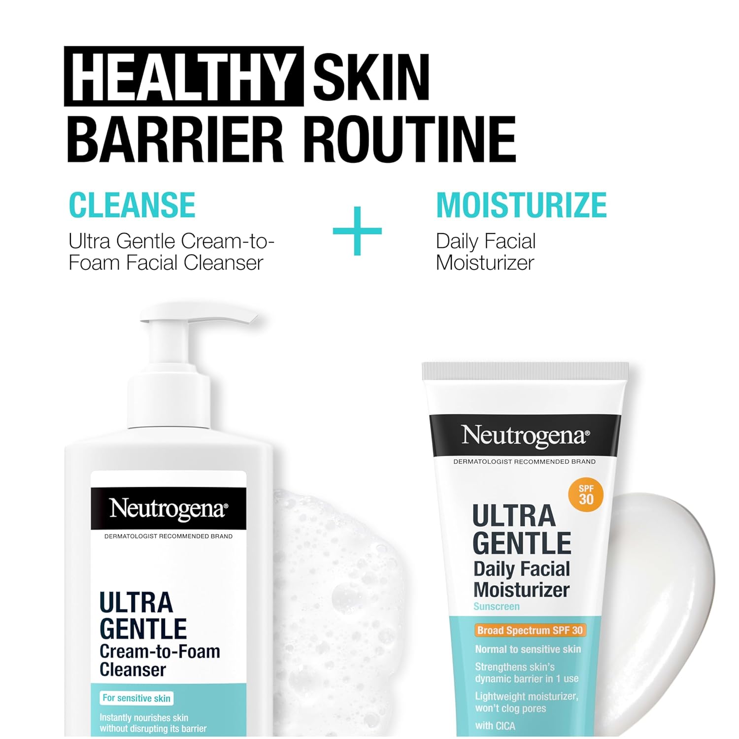 Ultra Gentle Daily Facial Moisturizer with SPF 30 Sunscreen, 3.4 fl. oz P9626
