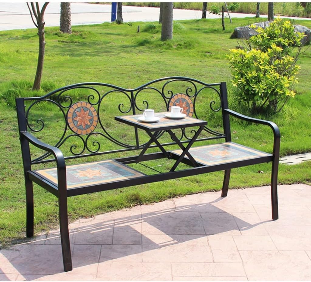 Nordic Wrought Iron Double Bench E5030