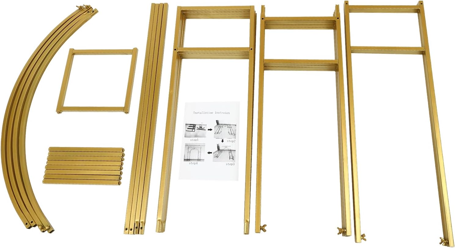 Gold Metal Arch Backdrop Stand, 7.87x5.91 FT F415