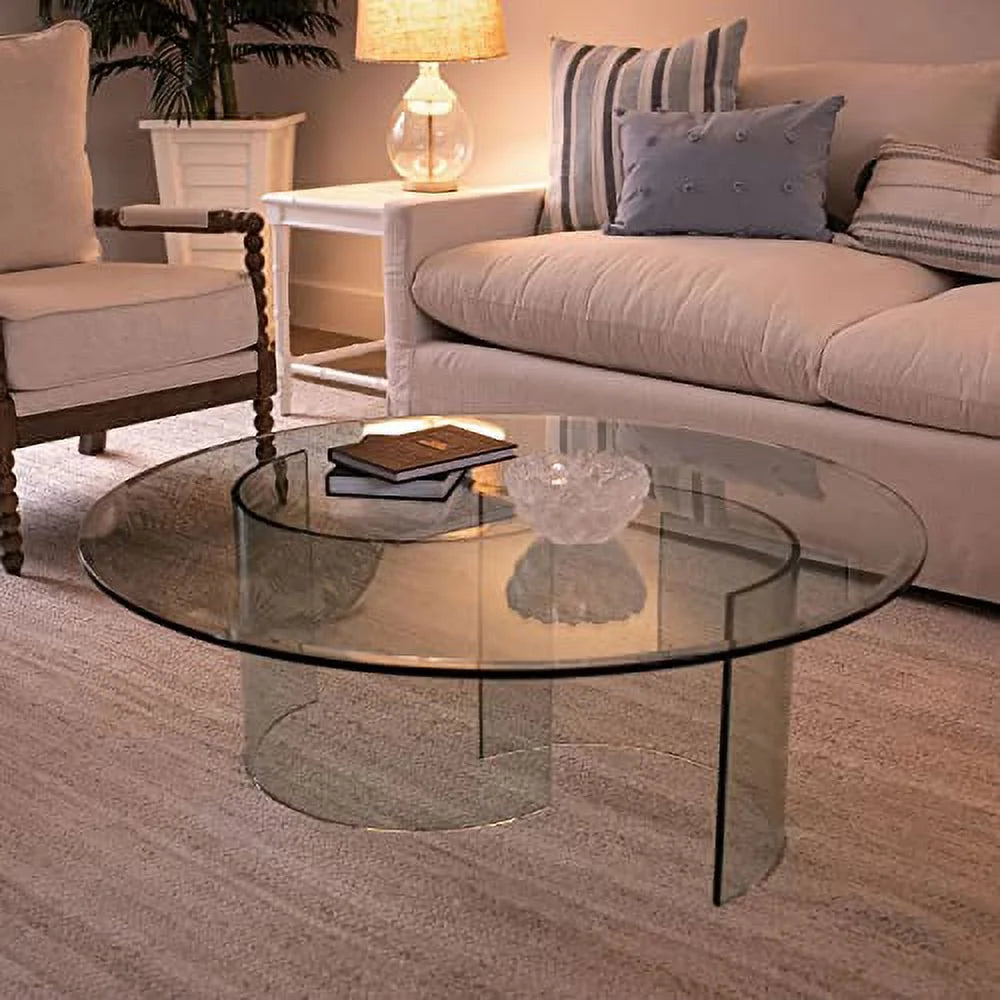 26" Round Clear Tempered Glass Table Top B50686