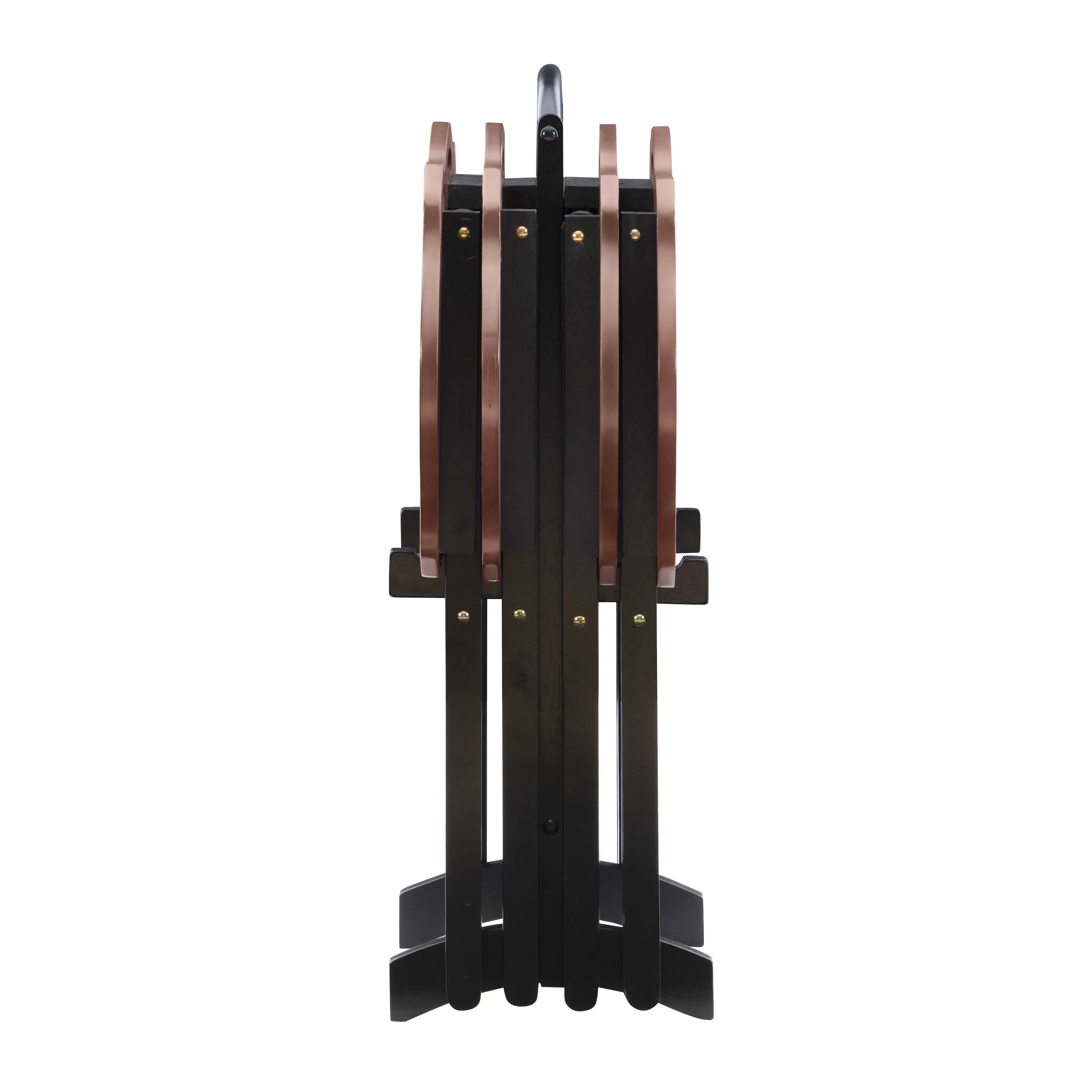 5-Piece Folding Side Table Set, Hazelnut/Black D18073
