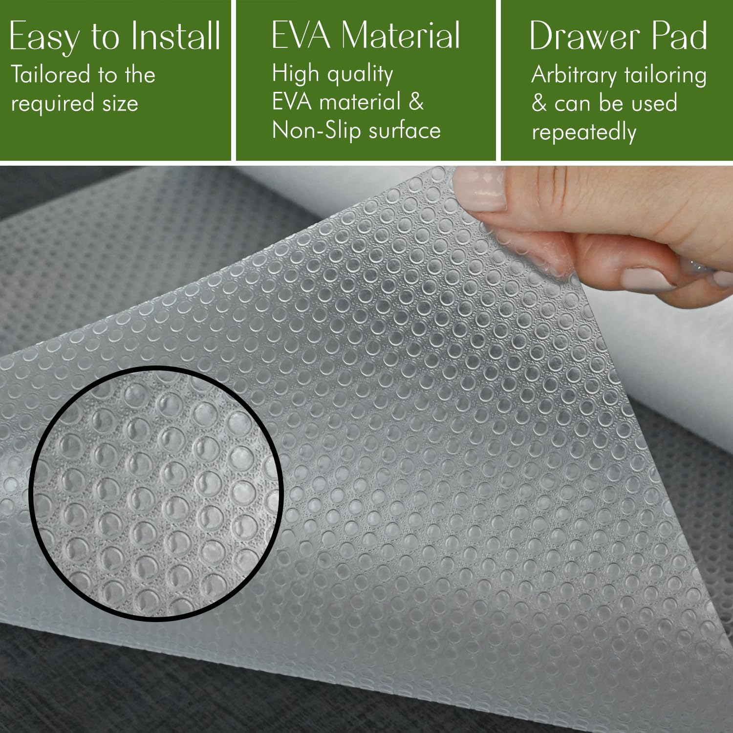 17.7 INCHES x 33 FEET Non-Slip EVA Kitchen Shelf Liner Z138