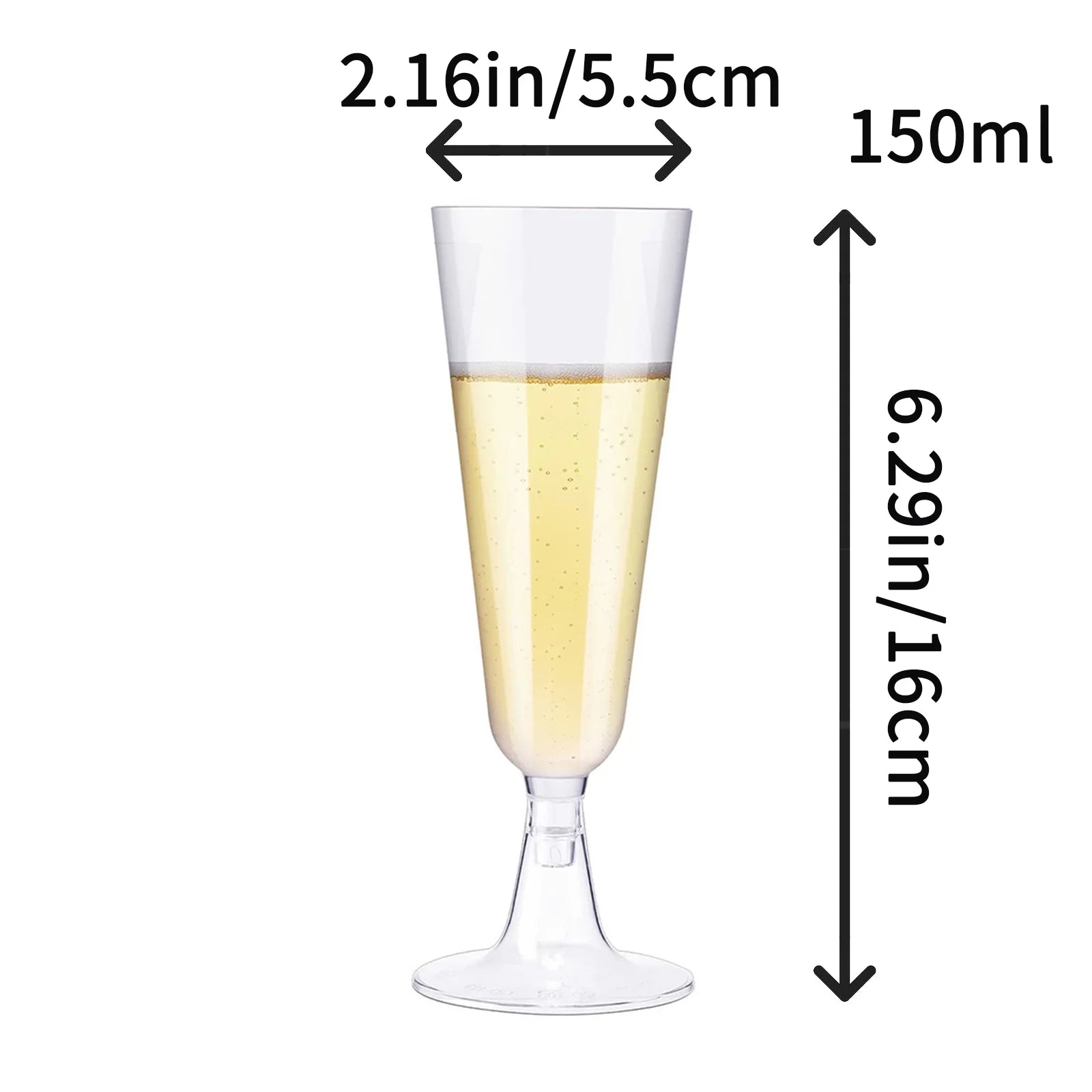 40 Pack Clear Plastic Champagne Flutes L843968
