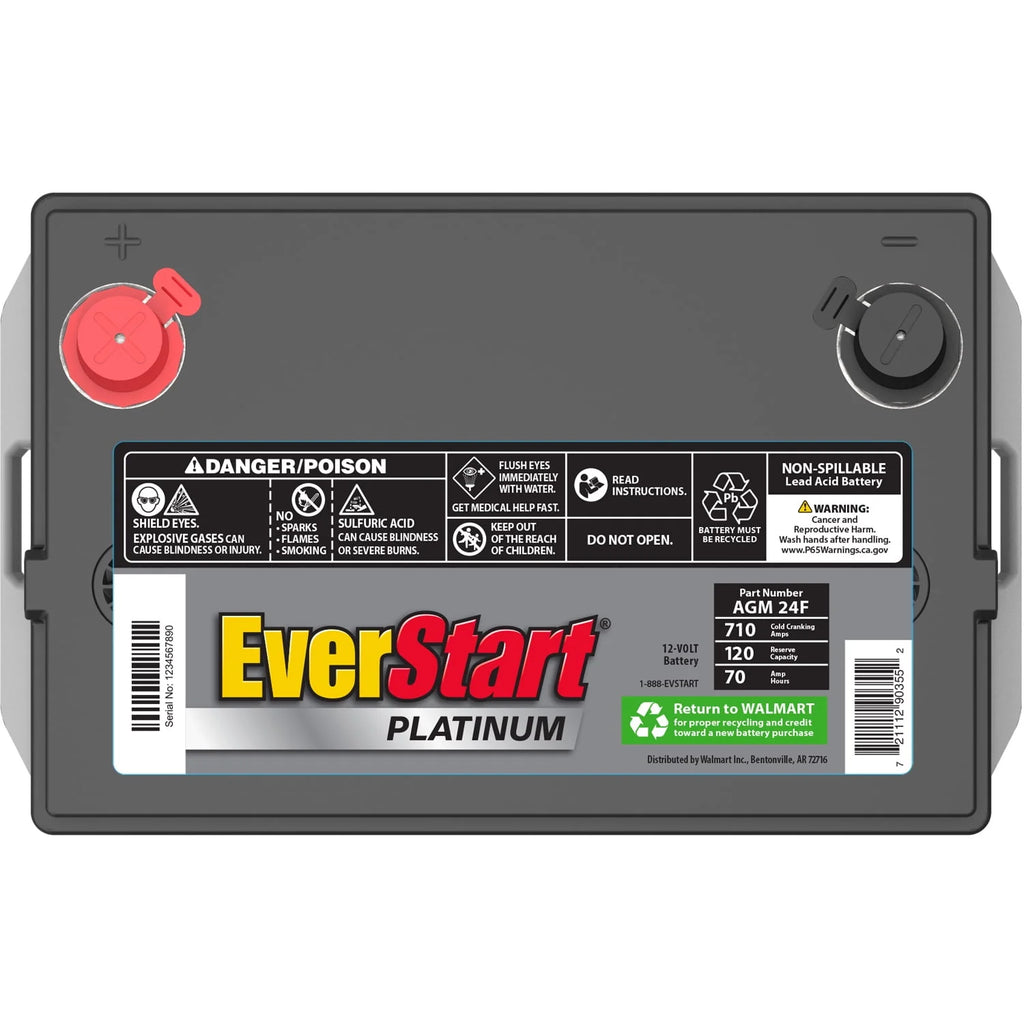 Platinum AGM Automotive Battery, Group Size 24F 12 Volt, 750 CCA Y113567