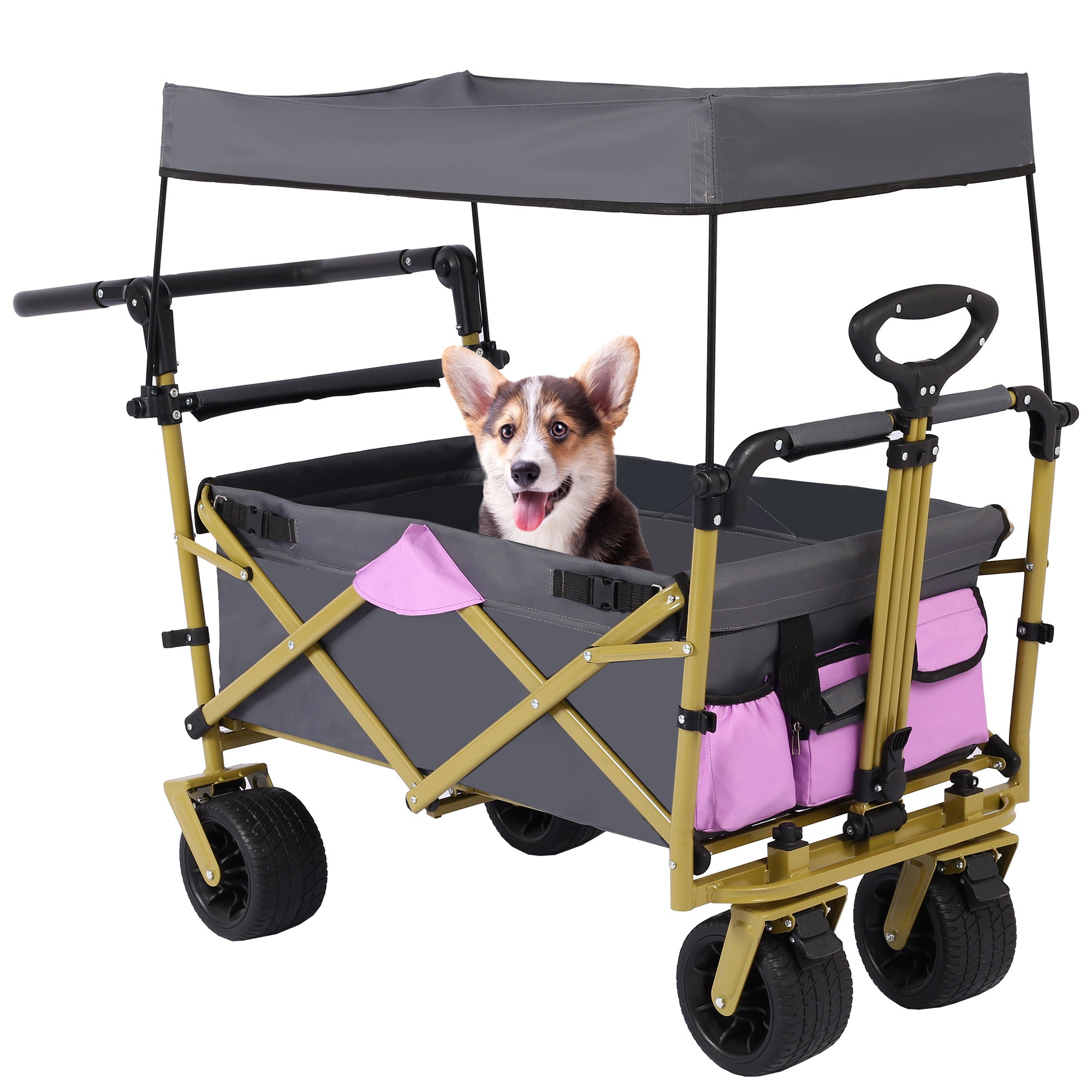 Utility Folding Wagon with Removable Canopy Y109