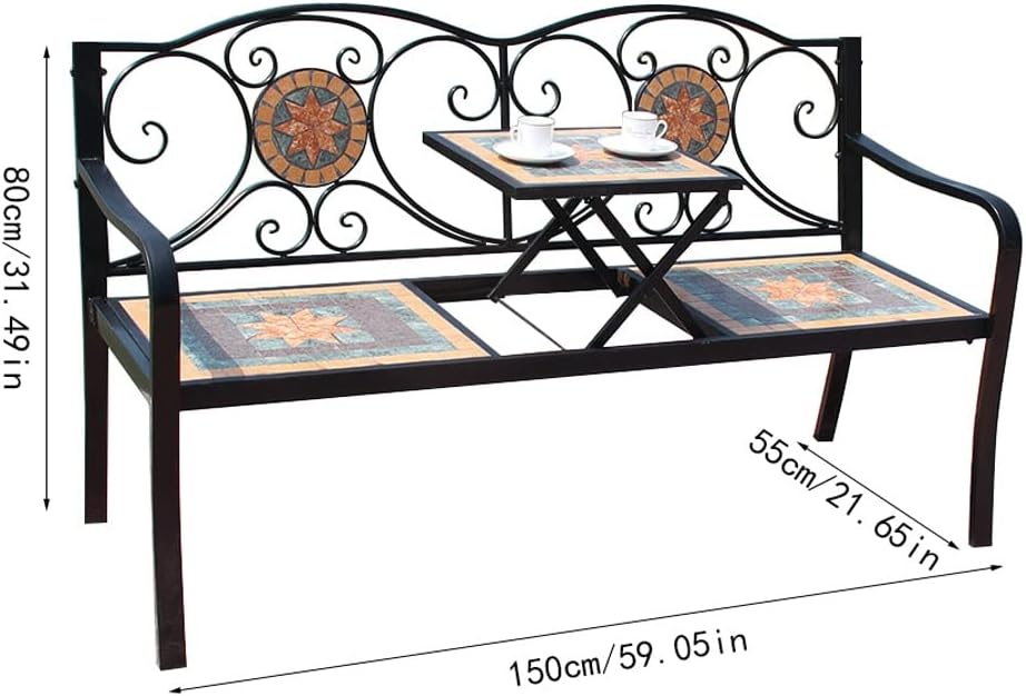 Nordic Wrought Iron Double Bench E5030