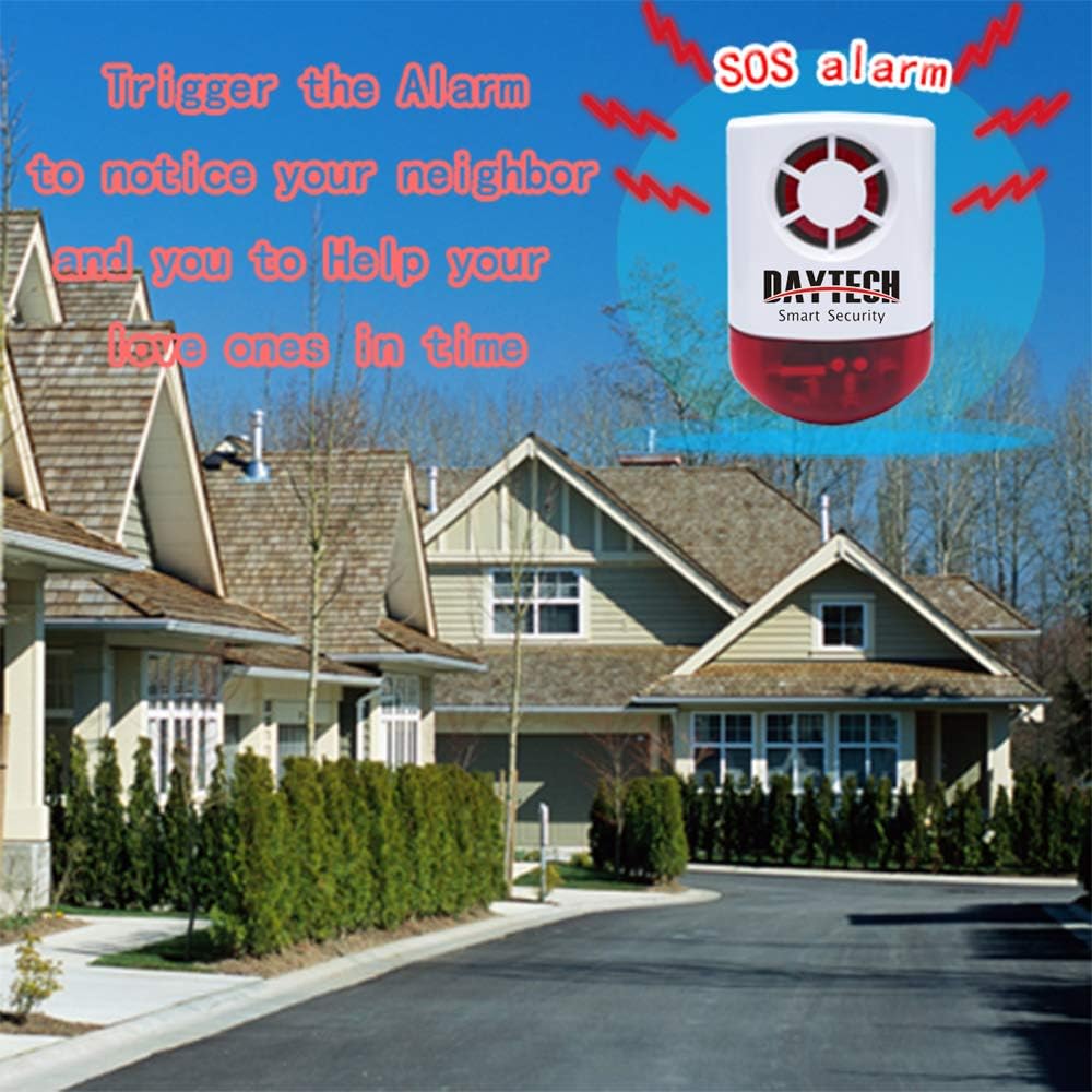 Remote Emergency Strobe Siren Alarm Kit Waterproof Outdoor Loud Panic Sos Warning System 800ft 1 Red Flashing Siren + 4 Call Buttons P866866