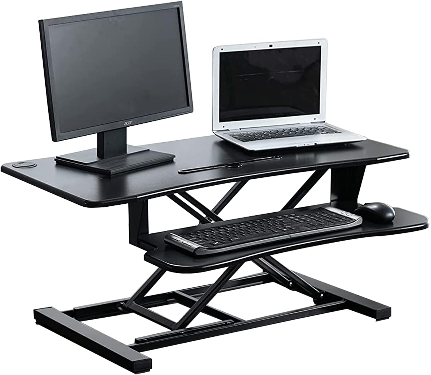 32 Inch Adjustable Height Standing Desk Converter Black I35173