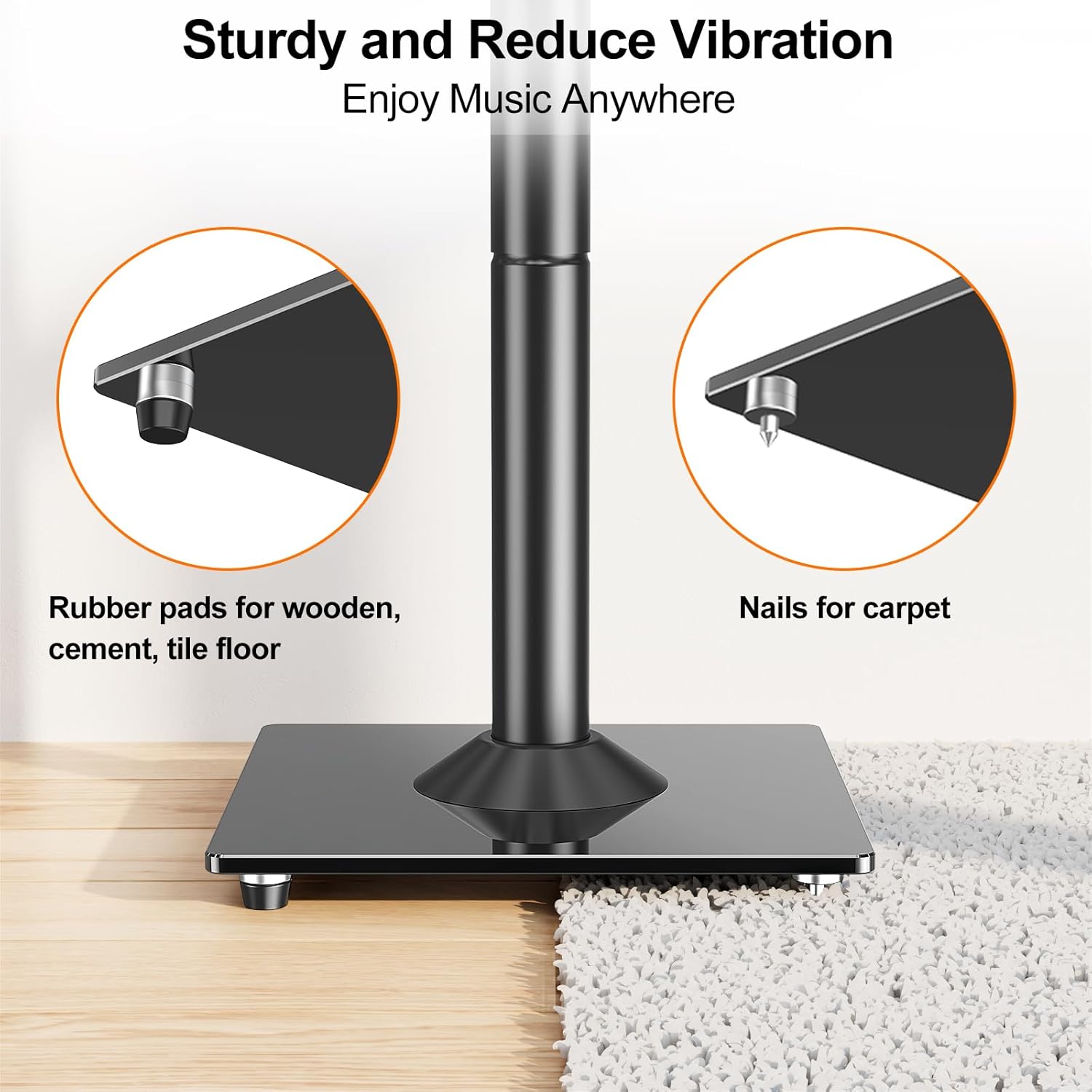 Universal Speaker Stands Height Adjustable 28"-37.4" Pair Y59192