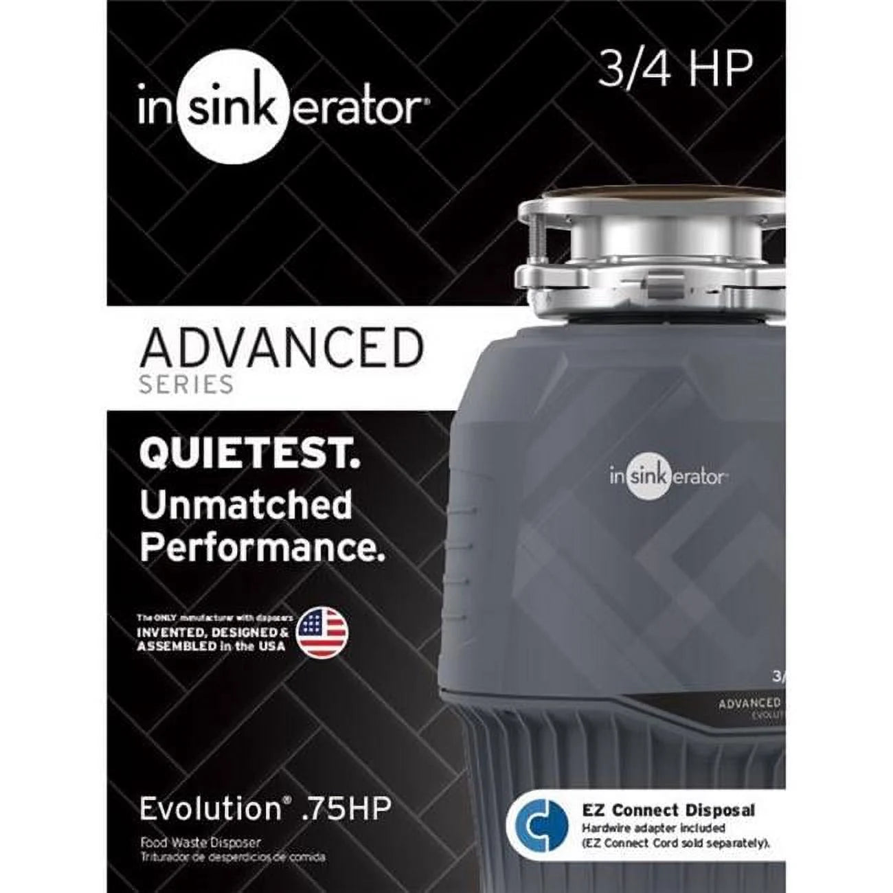 Gray 0.75 HP Continuous Feed Garbage Disposal Q26055