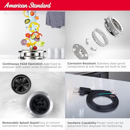 Black 1/2 HP Heavy Duty Garbage Disposer P714