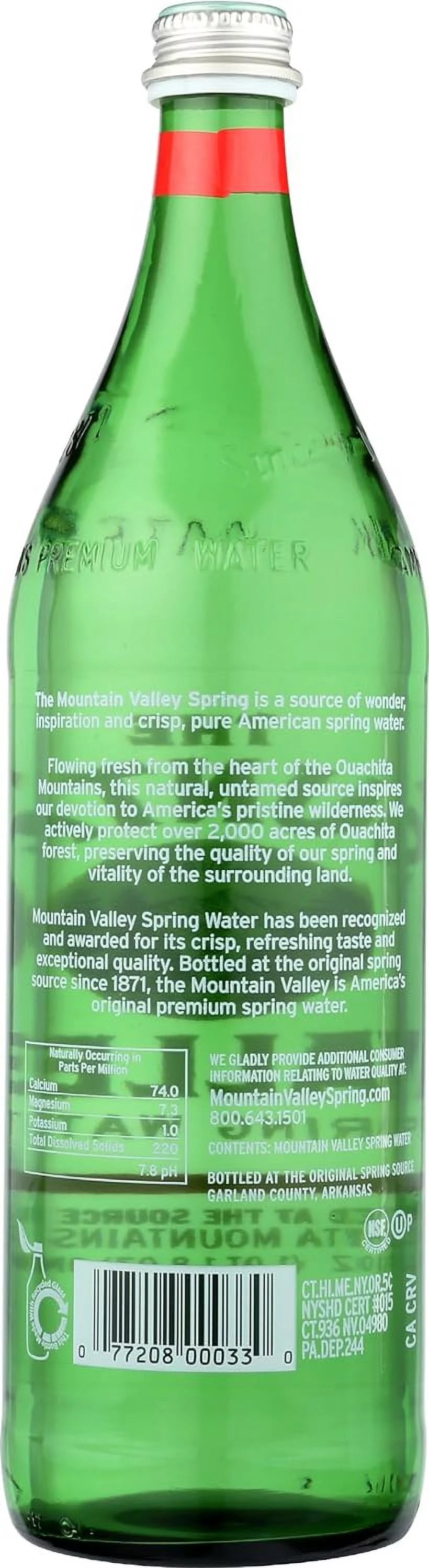 1L Glass Bottle Spring Water Pack of 12 Q568