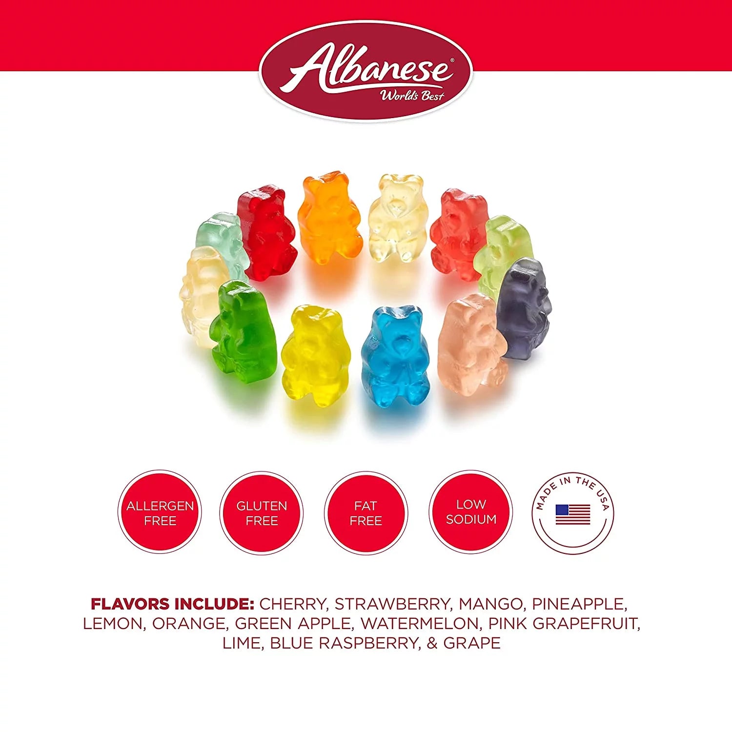 12 Flavor Gummi Bears, 5 Pound Bag O5233