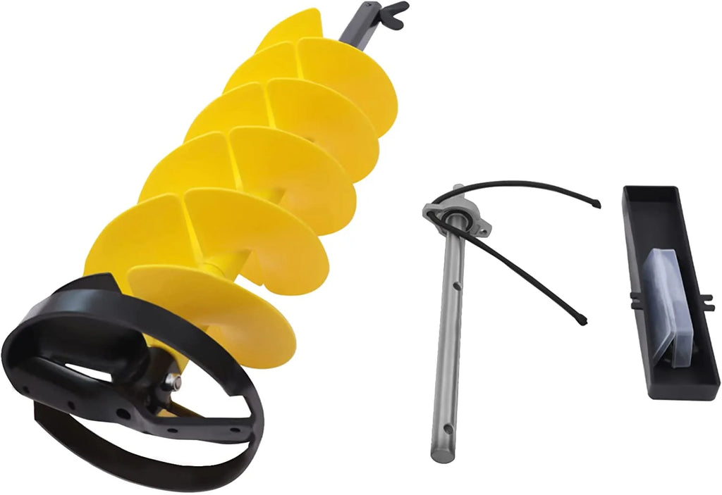 Ice Drill Auger, Cordless Nylon Ice Drill Bit with Centering Blade, 8" Ice Drill Bit with Bit Adapter and Top Plate T134