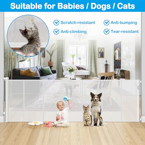 Reinforced 42 Inch Extra Tall Retractable Dog Gate Y460100