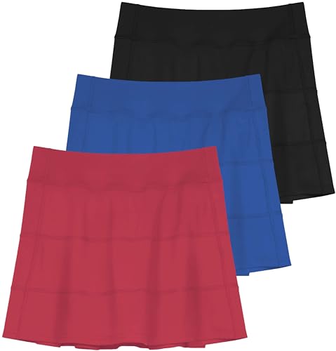 Women's 14" Pleated Tennis Skorts Golf Skirt High Waisted Athletic Running Casual Shorts with Pockets H569