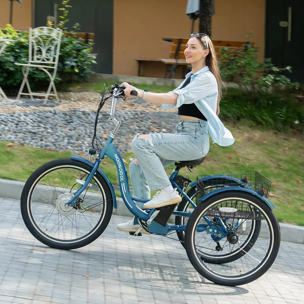 24 26 3 Wheel Electric Tricycle 350W 36V 7 Speeds with Large Basket U9720