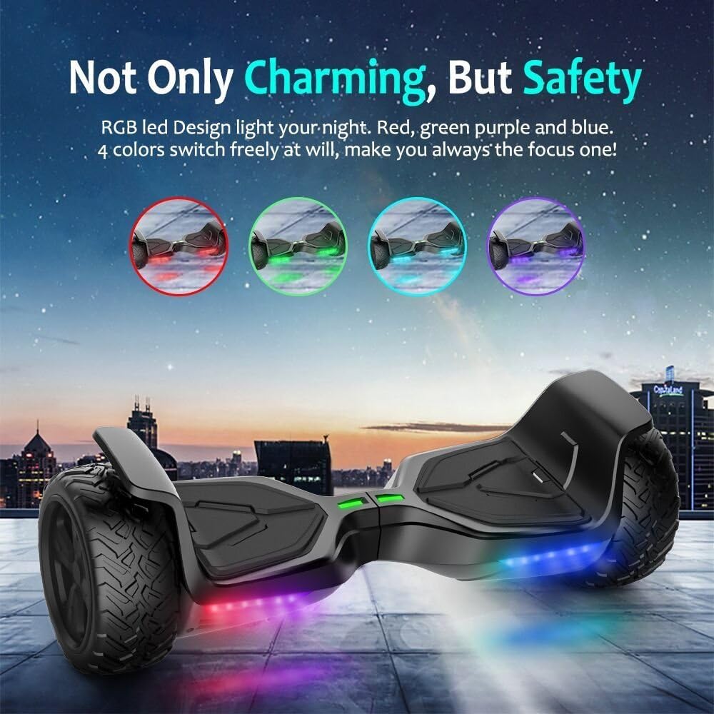 8.5'' All Terrain Off-Road Hoverboard with Bluetooth Speaker, LED Lights V344