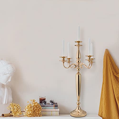 4Pcs 5 Arm Gold Metal Candelabra J44702