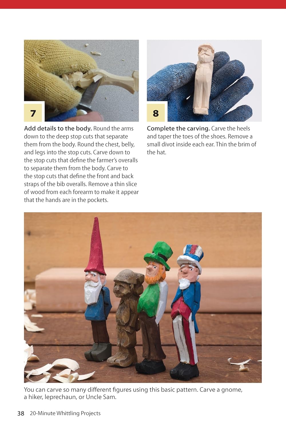 Whittling Projects: Step-by-Step Instructions & Photos to Carve Wood Figures V8631