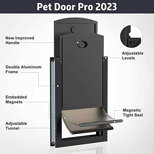 Weatherproof Dog Door with Sliding Lock Panel, Double Flap X94182