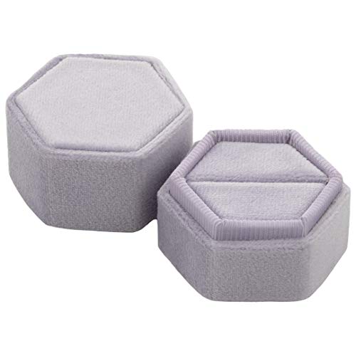 Lilac Velvet Hexagon Ring Box K90859
