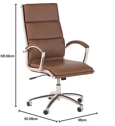 High Back Leather Executive Office Chair in Saddle Tan S532478